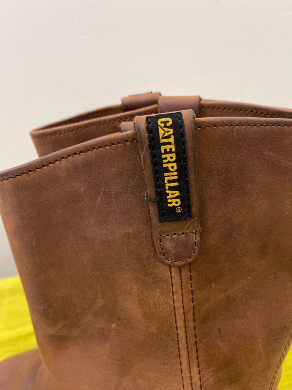 Caterpillar Brown Pull-On Steel-Toed Leather Work Boots - Picture 5 of 10